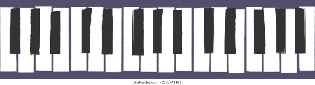 Abstract drawn piano keys. Vector illustration