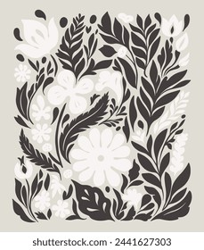 Abstract drawn vector graphics, drawn folk illustration flower groovy Y2K set. Vector posters in trendy retro psychedelic 2000s style. Aesthetic hippie. Girly cute design.