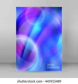 Abstract dream background of bright glow perspective with lighting blue circle lines. Can be used for business brochure, flyer party, design banners, cover book, label