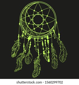Abstract dreamcatcher. Hand drawn element