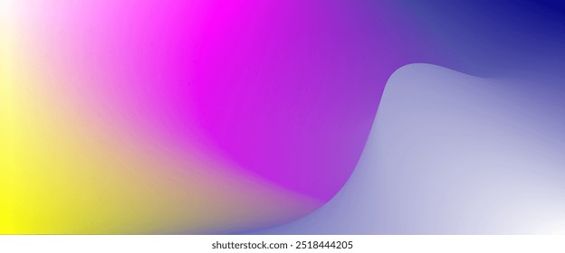 Un paisaje abstracto, onírico, pintado en tonos de amarillo, rosa y púrpura. Una curva blanca suave y etérea serpentea a través de la composición, para el Anuncio 