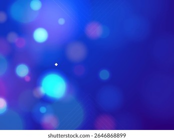 Fundo de sonho abstrato com luzes bokeh azuis suaves e borradas. Ideal para visuais românticos, calmantes ou mágicos, perfeito para arte digital, papéis de parede e desenhos elegantes ou com temas de fantasia.