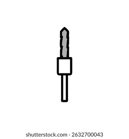 Abstract Drill Bit Icon on White Background Illustration