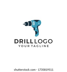Plantilla de vector de signo de logotipo de taladro abstracto