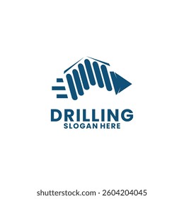 Abstract Drilling with Arrow up logo design icon vector template