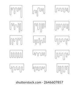 Abstract Drip Lines Set. A collection of abstract line art designs featuring dripping or melting effects. vector illustration