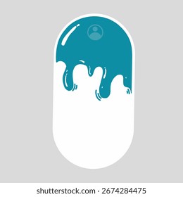 Abstractas goteo de diseño de icono azul sobre fondo gris mínimo