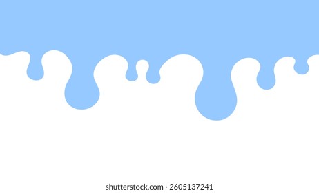 Abstract dripping blue paint pattern on a white background, suitable for creative projects, modern designs, or minimalistic art