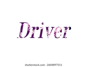 Abstract Driver Text Effect Design White Background