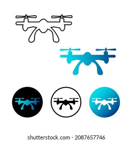 Abstract Drone Icon Illustration Flat Design