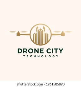 abstract drone logo. city icon drone logo for housing and urban areas