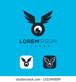 abstract drone logo design ready to use