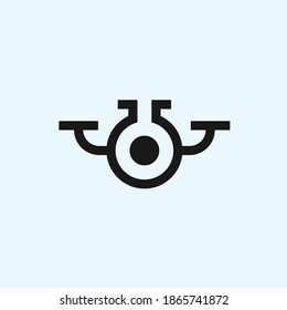 abstract drone logo. laboratory icon