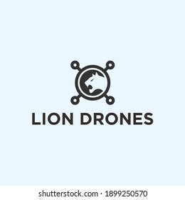 abstract drone logo. lion icon
