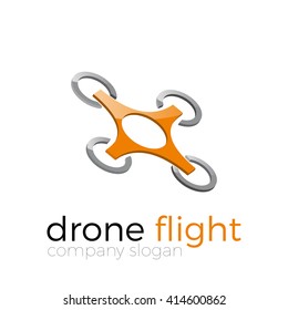 Abstract drone quadrocopter, vector icon