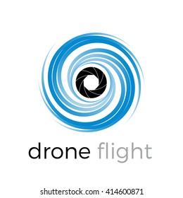 Abstract drone quadrocopter, vector icon