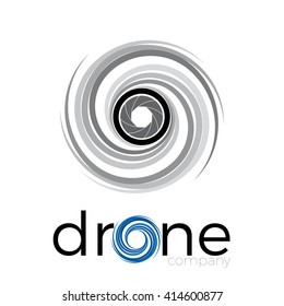 Abstract drone quadrocopter, vector icon