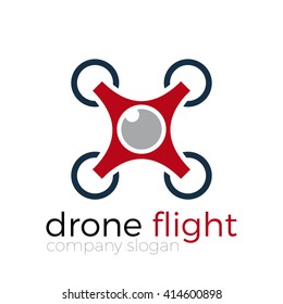 Abstract drone quadrocopter, vector icon