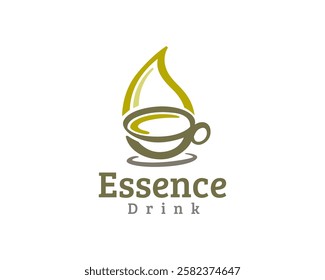 abstract drop essence drink tea coffee logo design template illustration