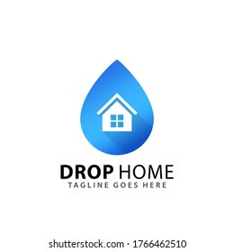 Abstract Drop Home Logos Design Vector Illustration Template
