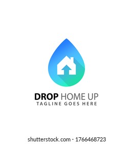 Abstract Drop Home Up Logos Design Vector Illustration Template