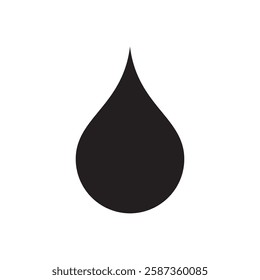 Abstract drop icons and falling droplets silhouettes set on white background