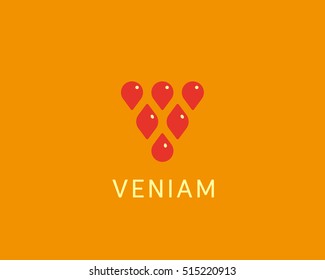 Abstract drop leaf vector logo symbol icon. Wine grape idea logotype. Health fresh  creative sign.