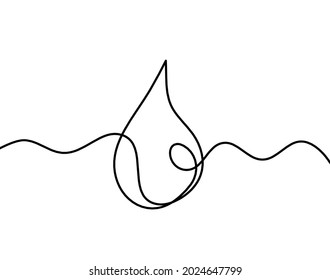 Abstract drop as line drawing on white background. Vector