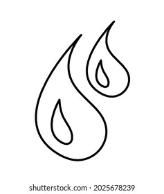 Abstract drop as line drawing on white background. Vector