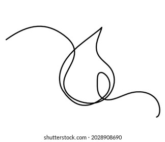 Abstract drop as line drawing on white background. Vector