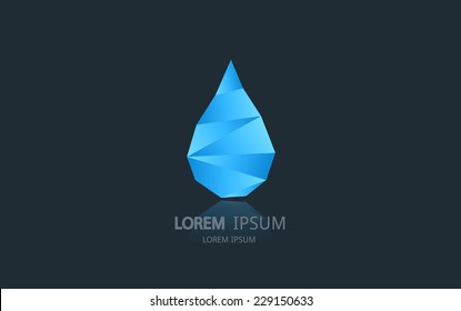 Abstract drop logo. Vector logotype design.