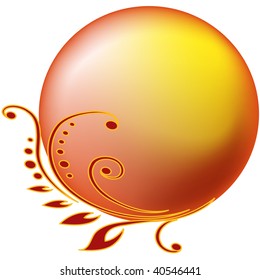 Abstract drop with pattern on white background