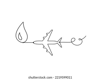 Abstract drop with plane as line drawing on white background	
. Vector