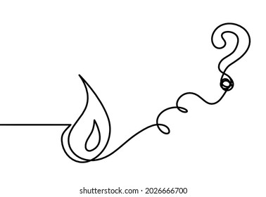 Abstract drop with question mark as line drawing on white background. Vector