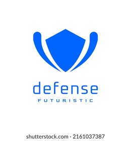 abstract drop shield flat  tech logo design 