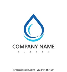 Abstract Drop water logo design concept