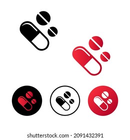 Abstract Drugs Icon Illustration Flat Design