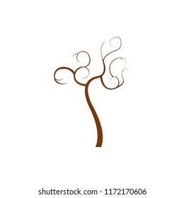 Abstract Dry Autumn Tree Vector Art Illustration Design