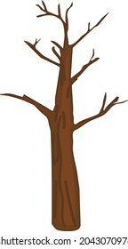 Abstract dry tree isolated on white background
