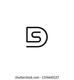 Abstract DS, SD initial letter logo design vector