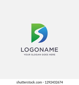 Abstract DS way logo icon vector template, letter SD logo icon vector template on white background