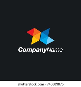Abstract dual arrow triangle logo