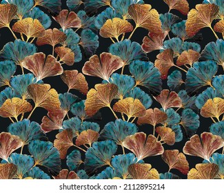 abstract dual tones leaves illustration all over vector design digital image for gift paper and textiles printing fabric