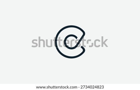 Abstract dual-C circular logo with modern line art