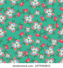 abstract dual-color sketch solid black and white flower with leaves, all over vector design with solid background illustration digital image for textile