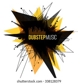 Abstract Dubstep Explosion Banner. Lines and Dots Connection Concept. Triangle banner. Vector illustration.