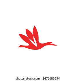 Abstract duck logo template design.