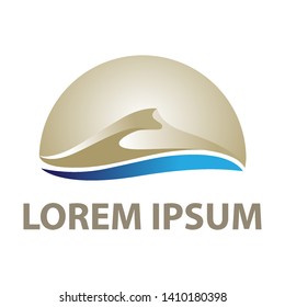abstract dune and sea, logo template