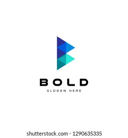 Abstract Duo Tones Letter B Logo