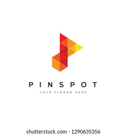 Abstract Duo Tones Letter P Logo